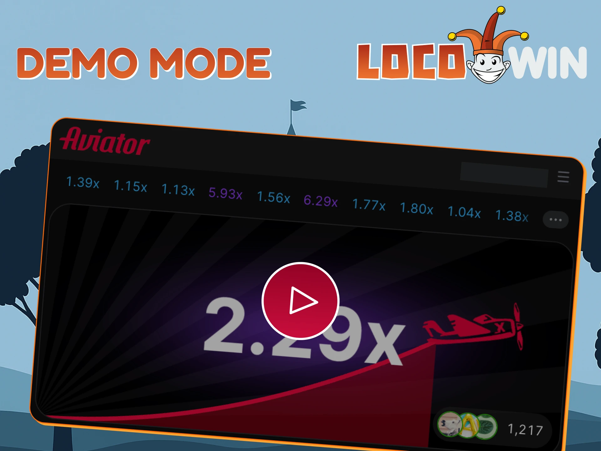 Test your skills in Aviator demo mode at Locowin.