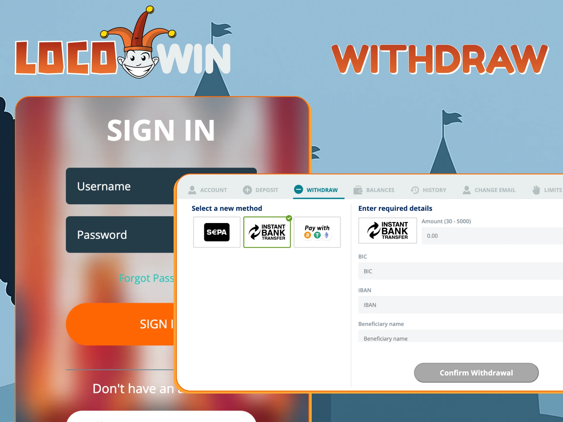 Withdraw your winnings easily and safely on Locowin.