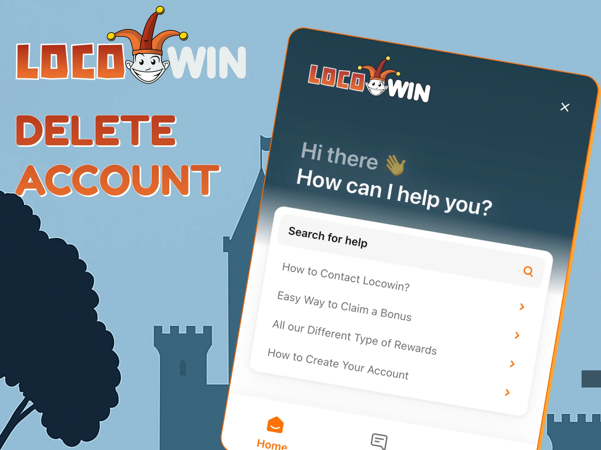 Manage or delete your Locowin account anytime safely.