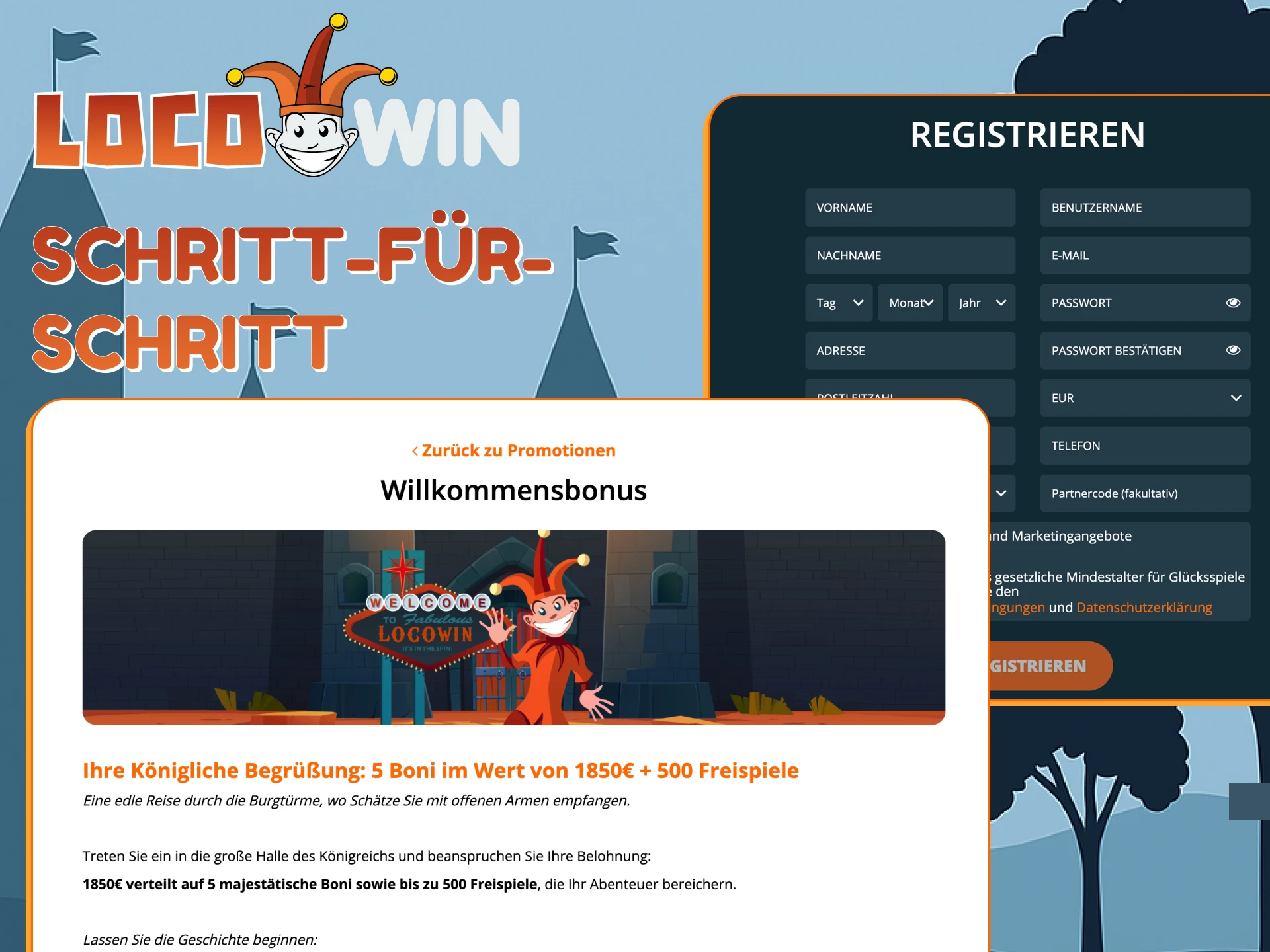 Lerne Bonusgeheimnisse Schritt für Schritt bei Locowin.
